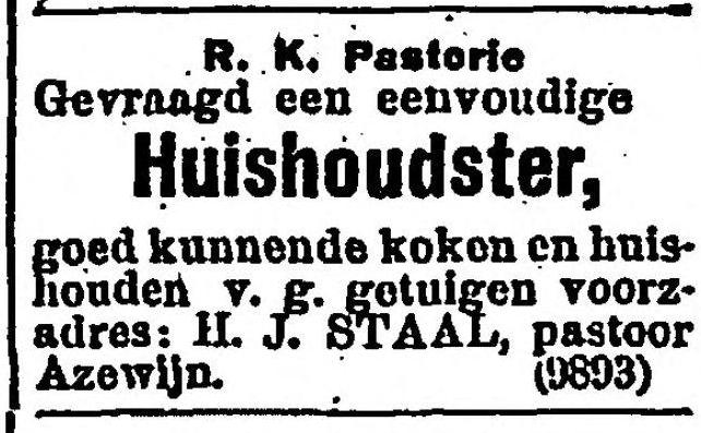 Bestand:Huishoudster voor pastoor Staal 1918.jpg