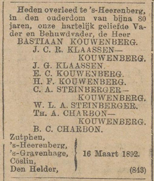 Bestand:Kouwenberg overleden 18920321 NvdD.jpg