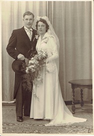 Leo en Diny Kleinpenning-Kroes huwelijk 1951.jpg