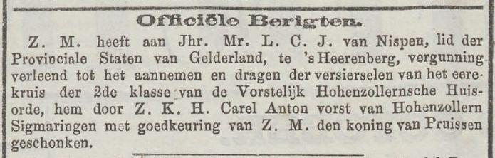Bestand:Nispen Huisorde Hohenzollern oktober 1863.jpg