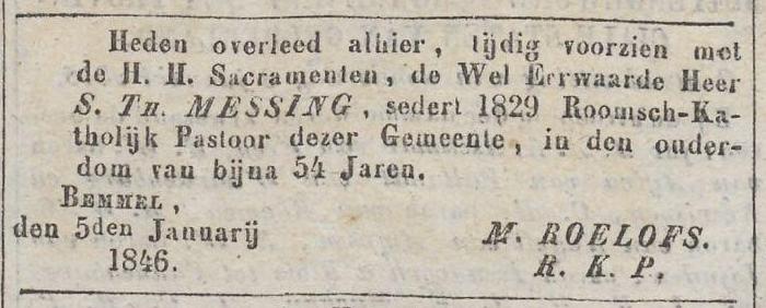 Bestand:Overlijden pastoor Messing 1846.jpg