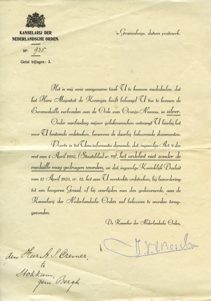 Bestand:Cremer AS - Orde Oranje-Nassau brief 2.jpg
