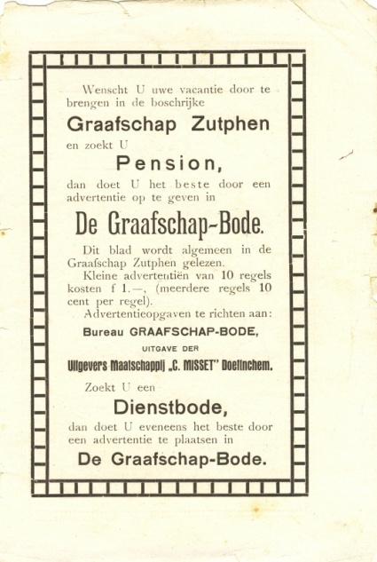De Graafschapbode, laatste blad