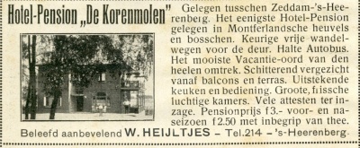 Hotel pension de Koren- molen advertentie in de Montferlandsche Heuvelen.jpg