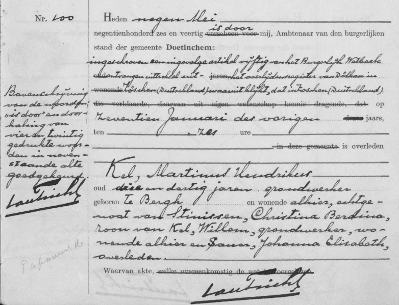 Bestand:Kel MH overlijdensakte Dchem 1946.jpg