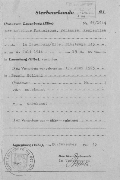 Bestand:Keurentjes FJ Sterbeurkunde 1945.jpg