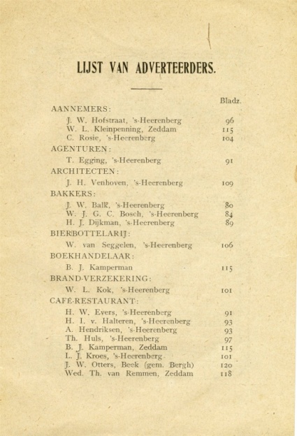 Lijst van Adverteerders blz121