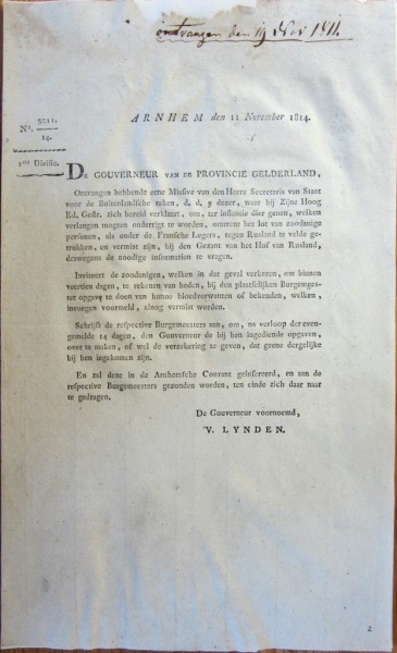 Bestand:Missive gouverneur Gld 18141111.JPG